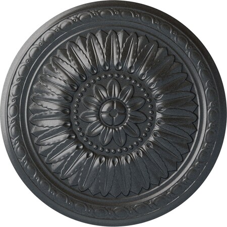 Temple Ceiling Medallion (Fits Canopies up to 9 1/4"), Hand-Painted Pewter, 24"OD x 1 5/8"P